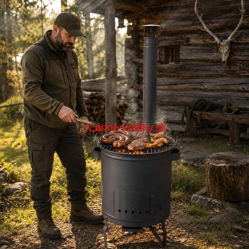 Nerezový grilovací rošt 51 cm na oheň s úchytmi