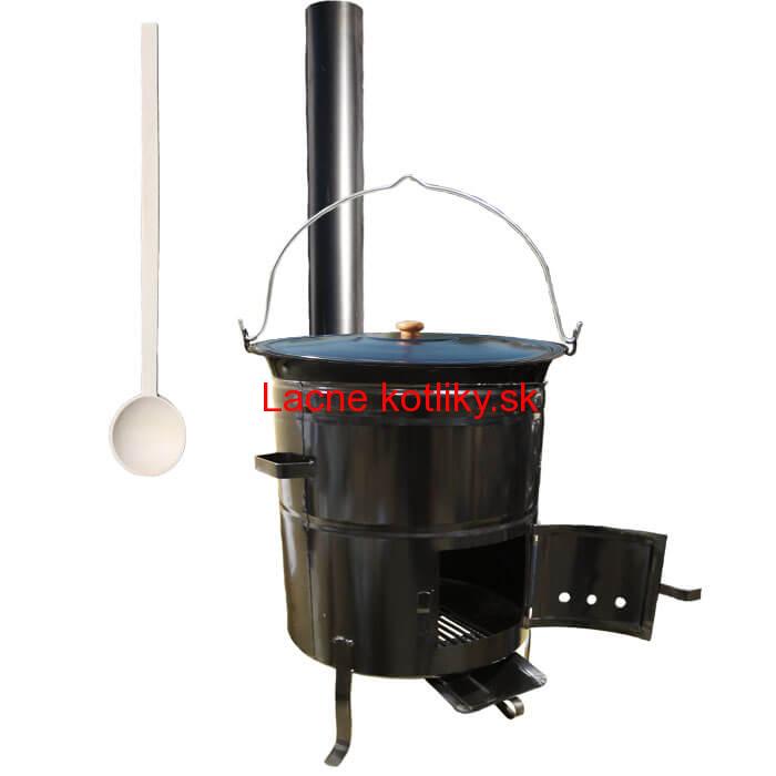 Smaltovaný kotlík 50 L (1,2 mm) + kovová kotlina 53 CLASSIC (KOV) + dymovod Max Party