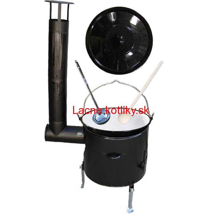 Smaltovaný kotlík 13 L (1,2 mm) + smaltovaná kotlina 36 cm + vareška a naberačka Easy party