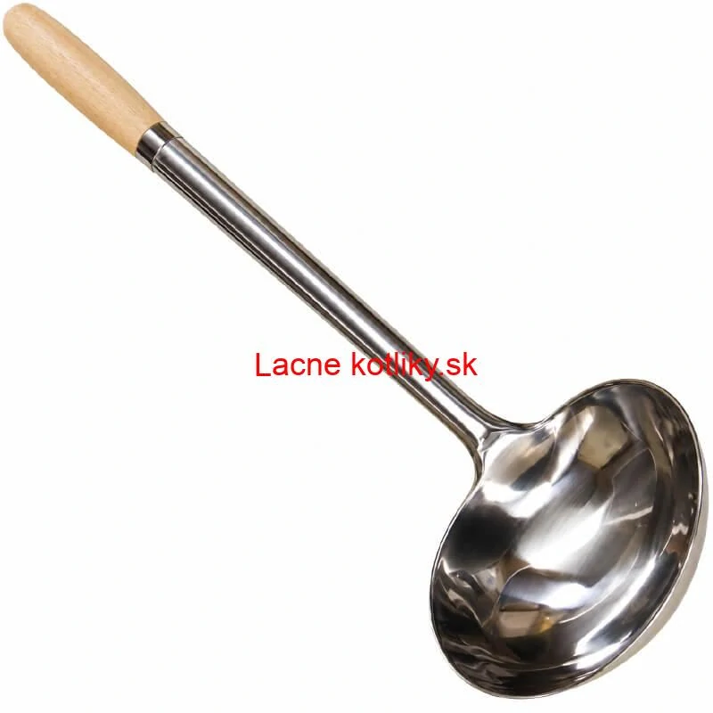 Nerezová naberačka 250 ml s drevenou rúčkou – dĺžka 51,5 cm