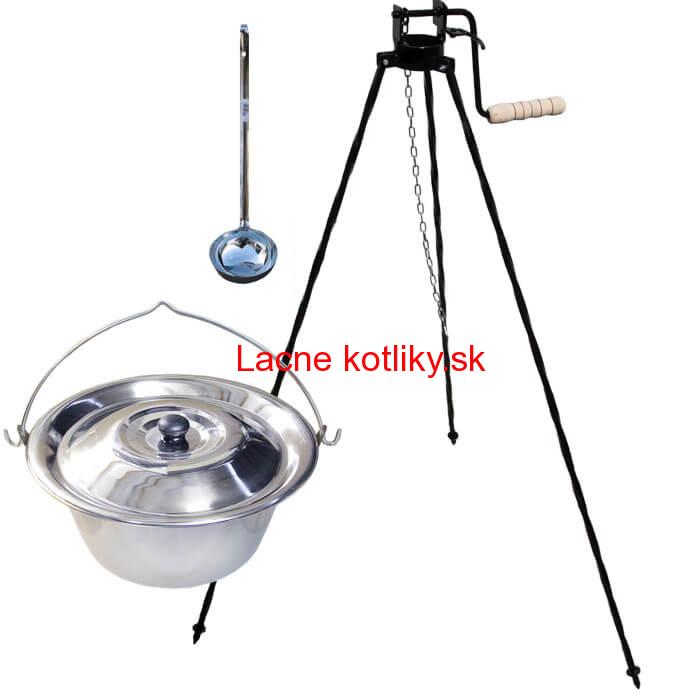 Antikorový kotlík 20 L (0,8 mm) + pokrievka + stojan s kladkou VAR