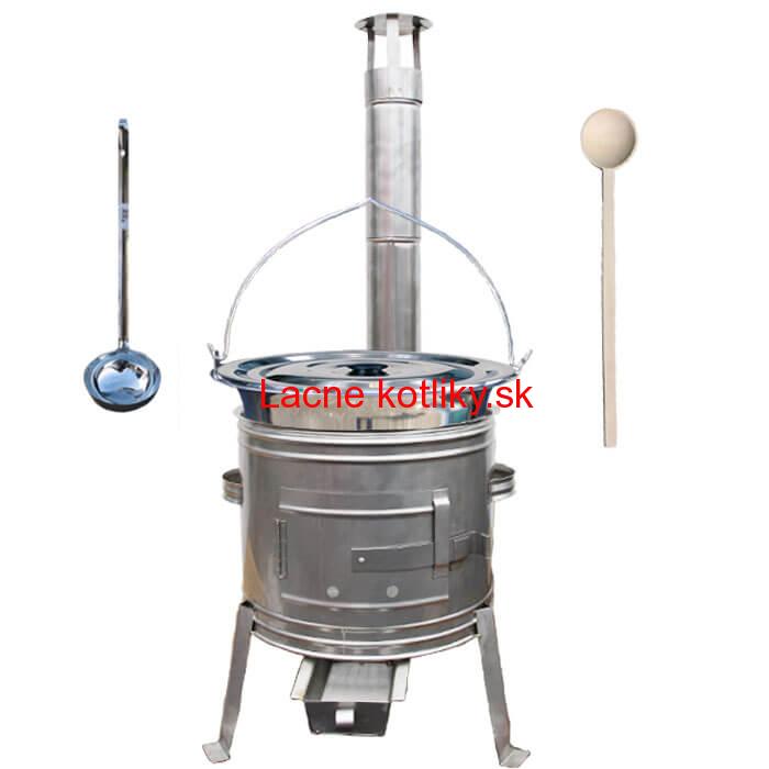 Antikorový kotlík 14 L (0,8 mm) + nerezová kotlina 36 cm + vareška a naberačka TOPLUX