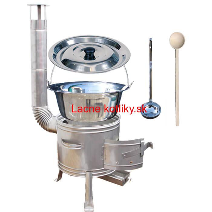 Antikorový kotlík 20 L (1,2 mm) + nerezová kotlina 42 cm + vareška a naberačka TOPLUX