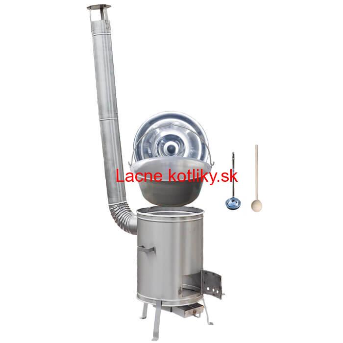 Nerezový kotlík 20 L (1,5 mm) + nerezová kotlina 42 cm + vareška a naberačka LUX