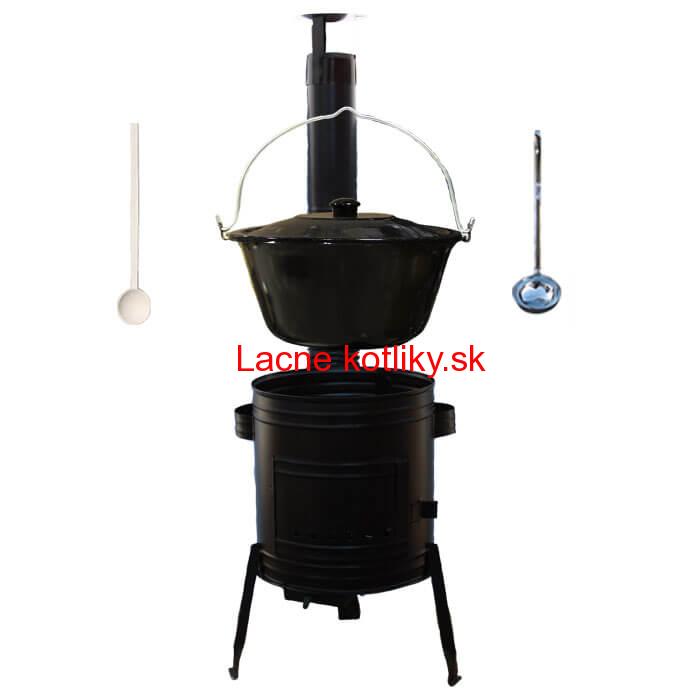 Smaltovaný kotlík 16 L (1,2 mm) + kovová kotlina 39 CLASSIC (KOV) + vareška a naberačka Easy party