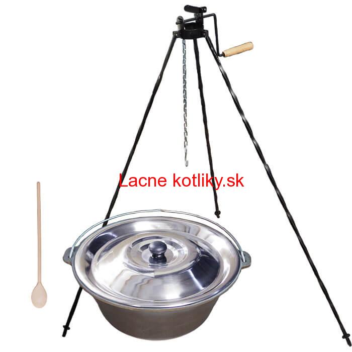 Liatinový kotlík 7,2 L + stojan s kladkou VAR