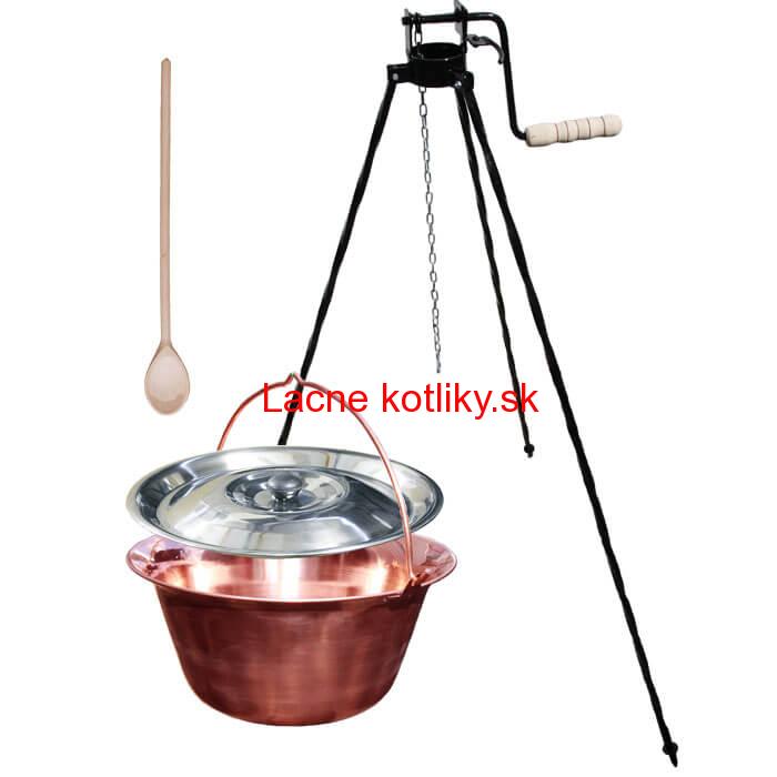 Medený kotlík 30 L + stojan s kladkou VAR