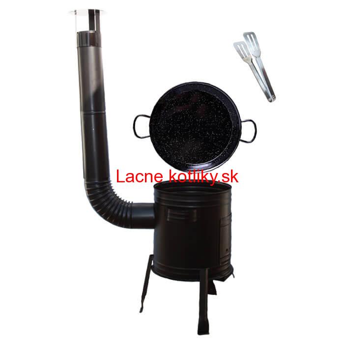 Paella smaltovaná panvica 50 cm + Kotlina 45 cm a obracačka na mäso Party