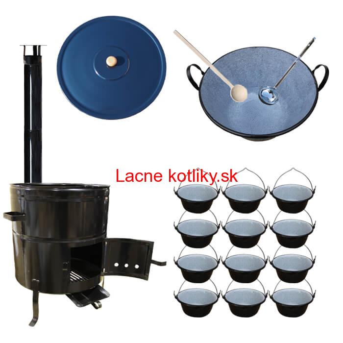 Smaltovaný kotol 70 L + servírovacie kotlíky (12 ks) BIG PARTY