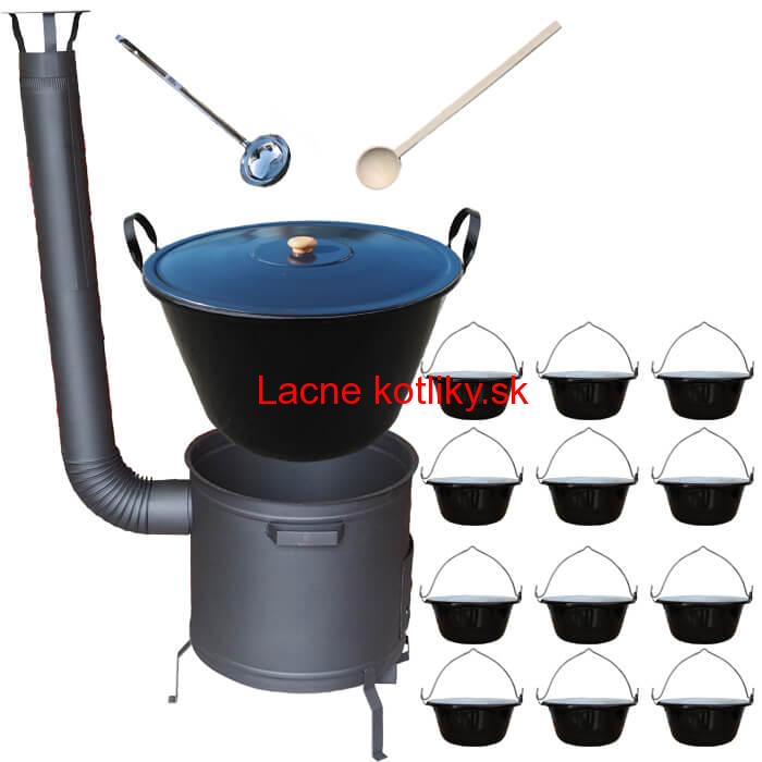 Smaltovaný kotol 50 L + servírovacie kotlíky (12 ks) PLUS 600