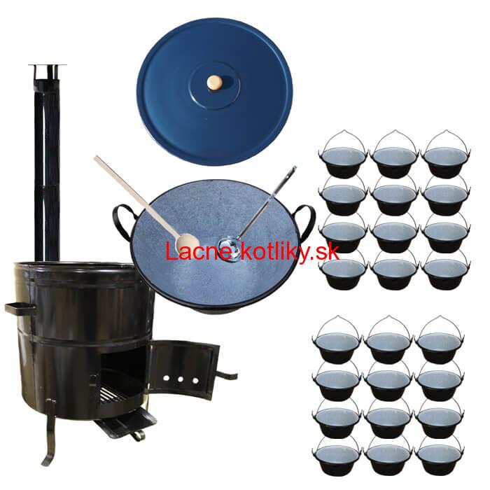 Smaltovaný kotol 80 L + servírovacie kotlíky (24 ks) BIG PARTY