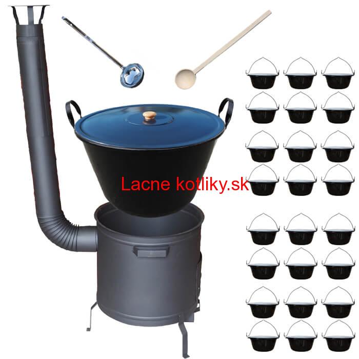 Smaltovaný kotol 80 L + servírovacie kotlíky (24 ks) PLUS 600