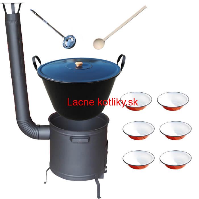 Smaltovaný kotol 70 L + smaltované taniere PLUS 600