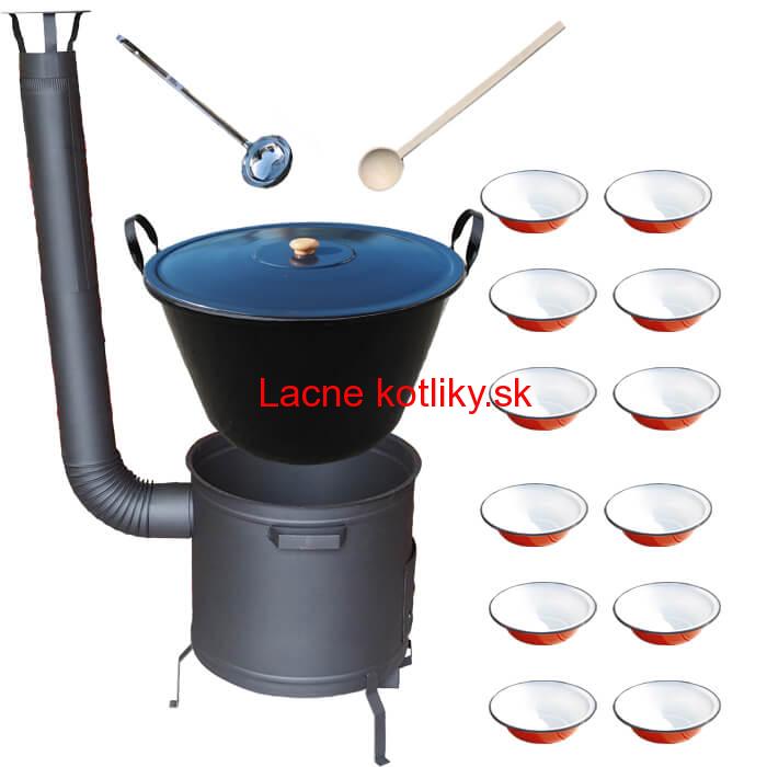 Smaltovaný kotol 80 L + smaltované taniere PLUS 600
