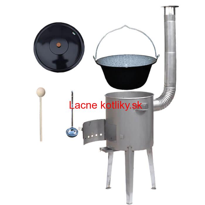 Smaltovaný kotlík 30 L (1,2 mm) + nerez. kotlina 45 cm LUXUS