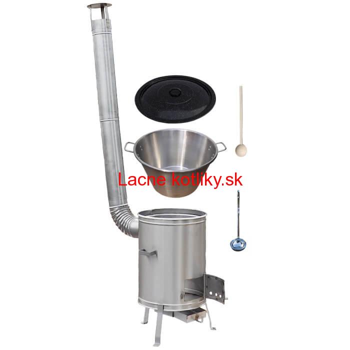 Nerezový kotol 40 L (1,2 mm) + nerezová kotlina 45 cm + vareška LUX