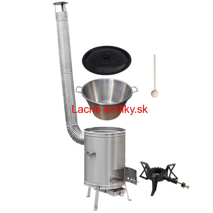 Nerezový kotol 40 L (1,2 mm) + nerezová kotlina 45 cm + horák LUX