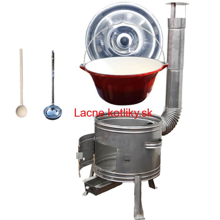 Liatinový kotlík so smaltovanou úpravou 16 L + nerezová kotlina 36 TOP LUX