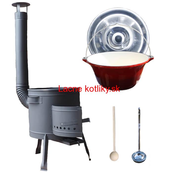 Liatinový kotlík so smaltovanou úpravou 16 L + nízka kotlina 36 PLUS 600