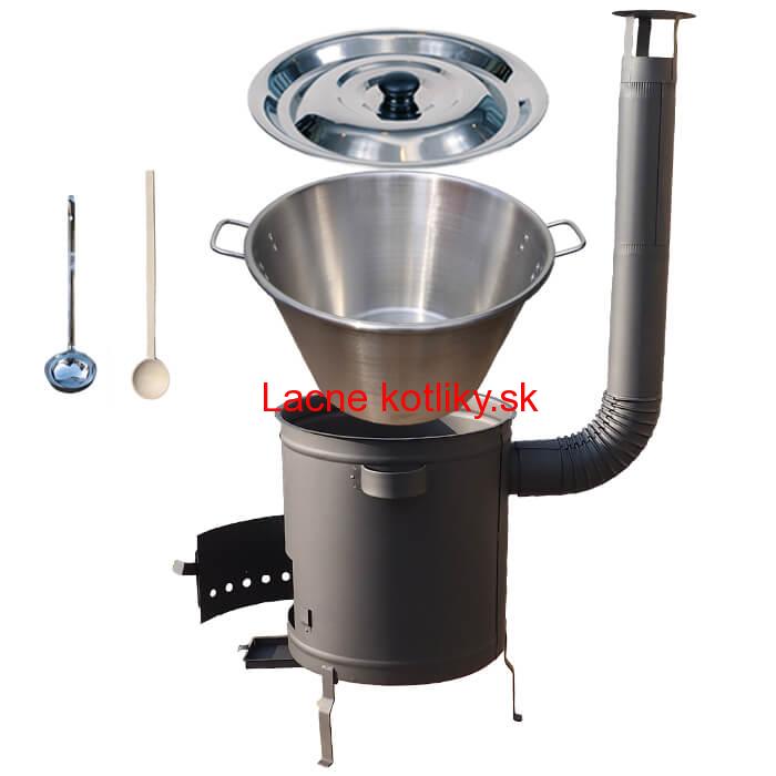 Nerezový kotol 40 L (1,2 mm) + hrubostenná (1,5 mm) a žiaruvzdorná kotlina 45 PLUS 600