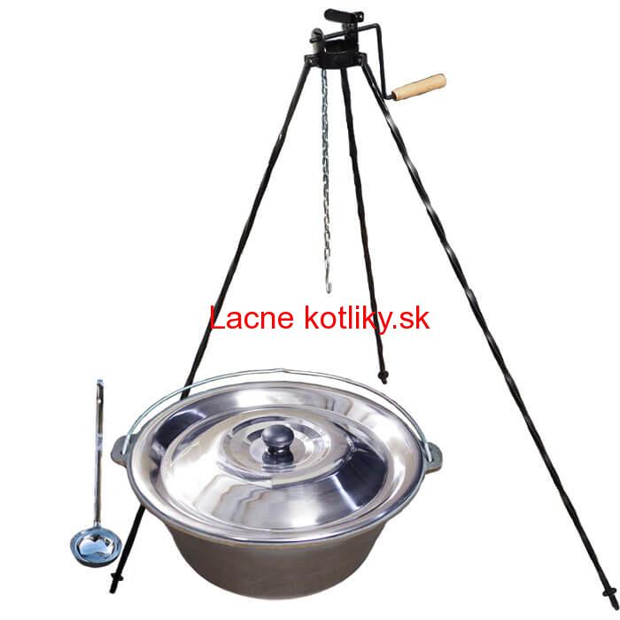 Liatinový kotlík 10,8 L + stojan s kladkou VAR