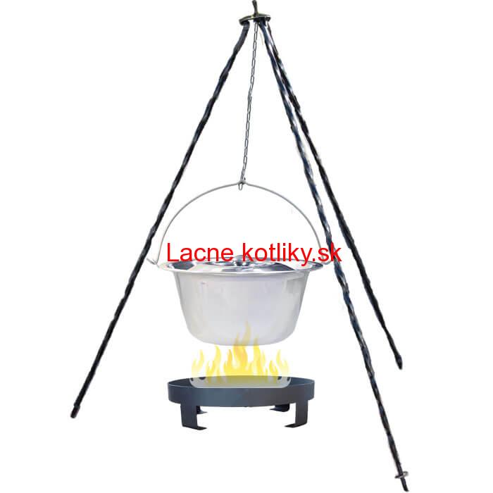 Antikorový kotlík 10 L (0,8 mm) + Ohnisko + stojan 1,2 m