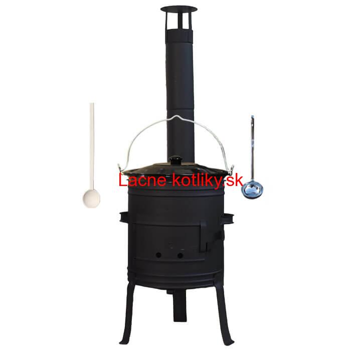 Smaltovaný kotlík 10 L (1,2 mm) + nízka žiaruvzdorná kotlina 33 cm PLUS 700 + vareška a naberačka