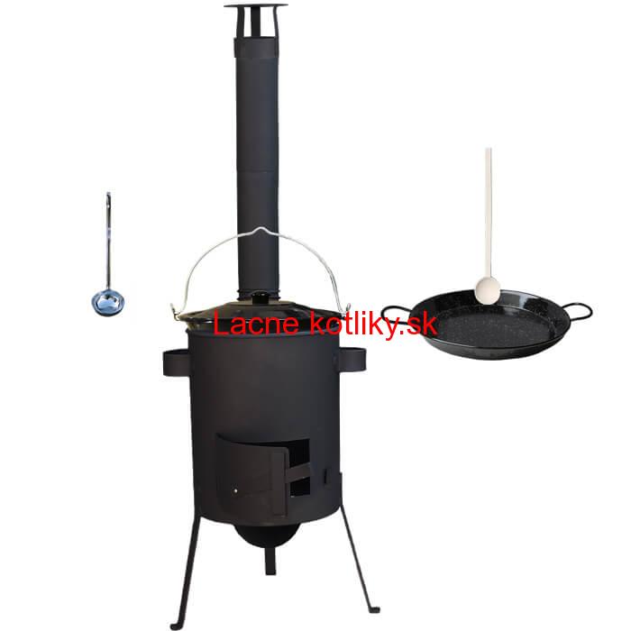Smaltovaný kotlík 13 L + Paella panvica 38 cm + žiaruvzdorná kotlina 36 PLUS 600 4 MM