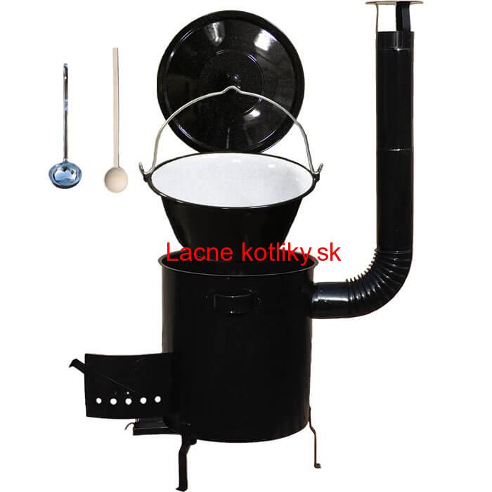 Smaltovaný kotlík 30 L (1,2 mm) + hrubostenná (1,5 mm) kovová kotlina 45 STRONG