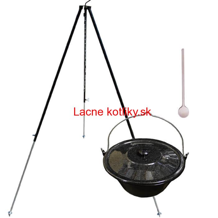 Smaltovaný kotlík 30 L + pokrievka + teleskopická trojnožka 1,7 m