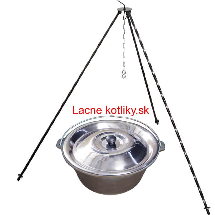 Liatinový kotlík 7,2 L + pokrievka + trojnožka 1,2 m
