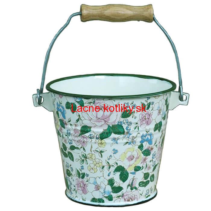 Smaltovaný hrnček s výlevkou 1 L+ vedro 1 L DECOR