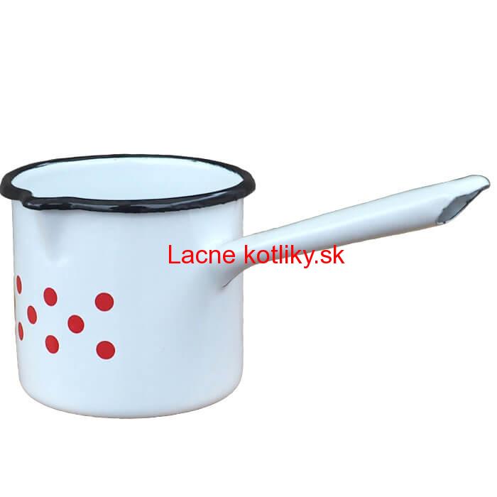 Smaltovaný hrnček s rúčkou 0,6 L - bodkovaný