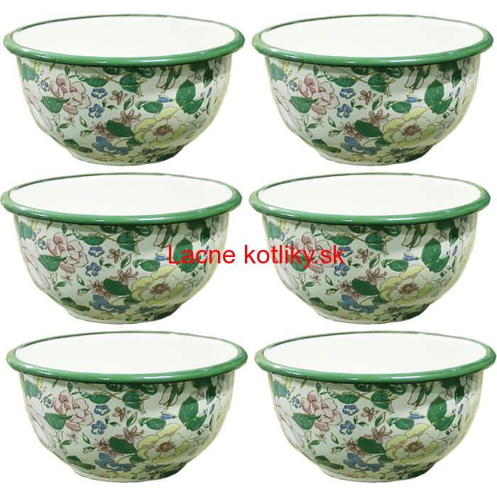 Súprava smaltovaných misiek 17 cm 6 ks DECOR