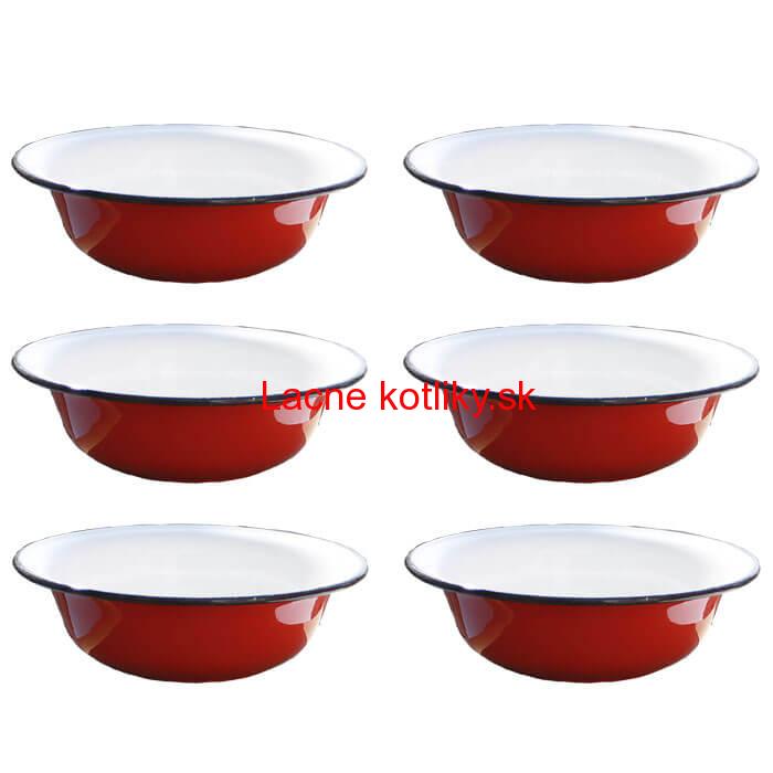 Súprava smaltovaných hlbokých tanierov 20 cm 6 ks