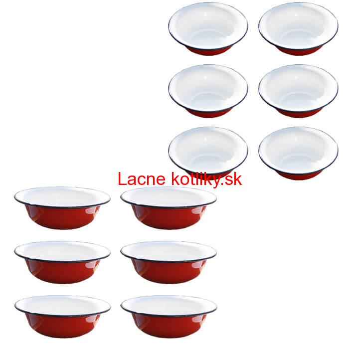 Súprava smaltovaných hlbokých tanierov 20 cm 12 ks