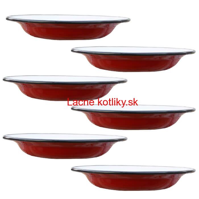 Súprava smaltovaných plytkých tanierov 22 cm 6 ks
