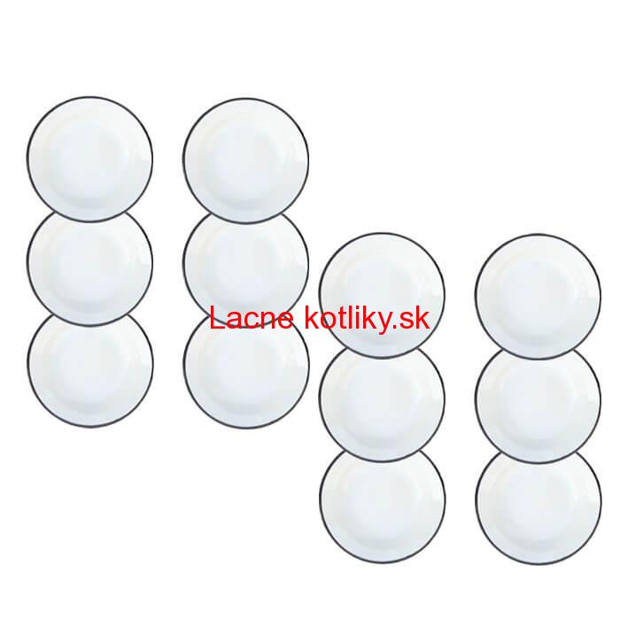 Súprava smaltovaných plytkých tanierov 22 cm 12 ks