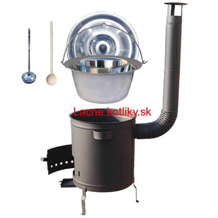 Nerezový kotlík 15 L (1,2 mm) + hrubostenná (1,5 mm) a žiaruvzdorná kotlina 36 PLUS 600