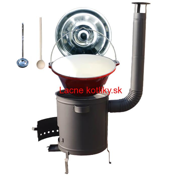 Liatinový kotlík 16 L + hrubostenná (1,5 mm) žiaruvzdorná kotlina 36 PLUS 600