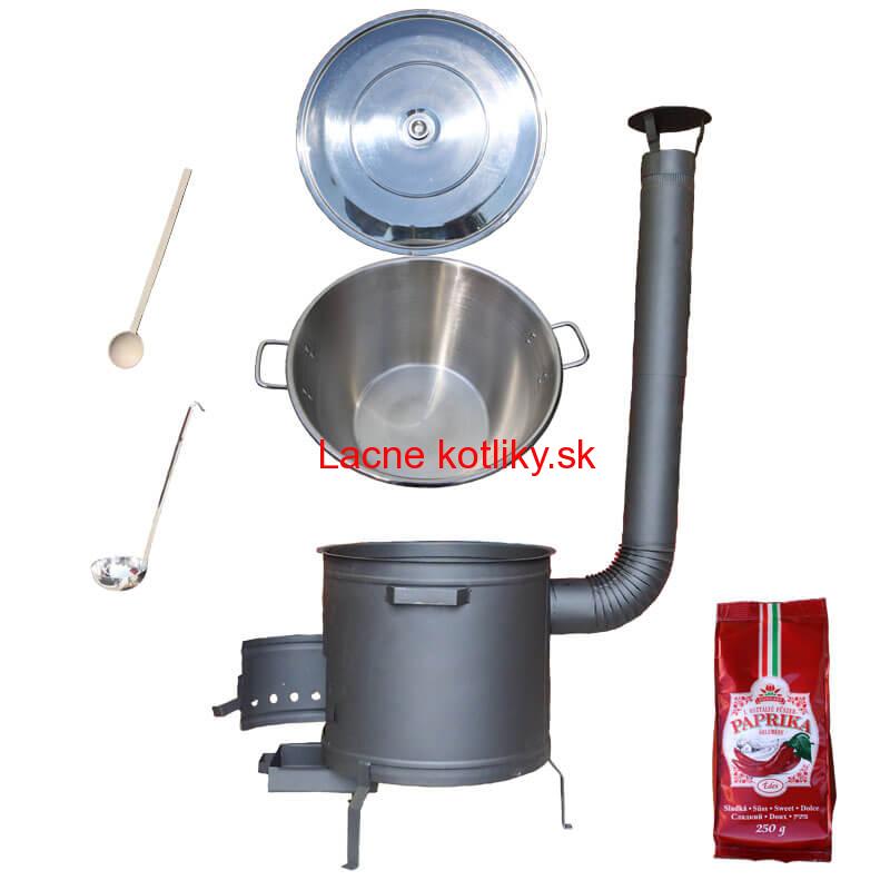 Nerezový kotol 70 L + žiaruvzdorná kotlina 56 cm PLUS 600 + Sladká paprika GURMÁN 250 g BIG PARTY
