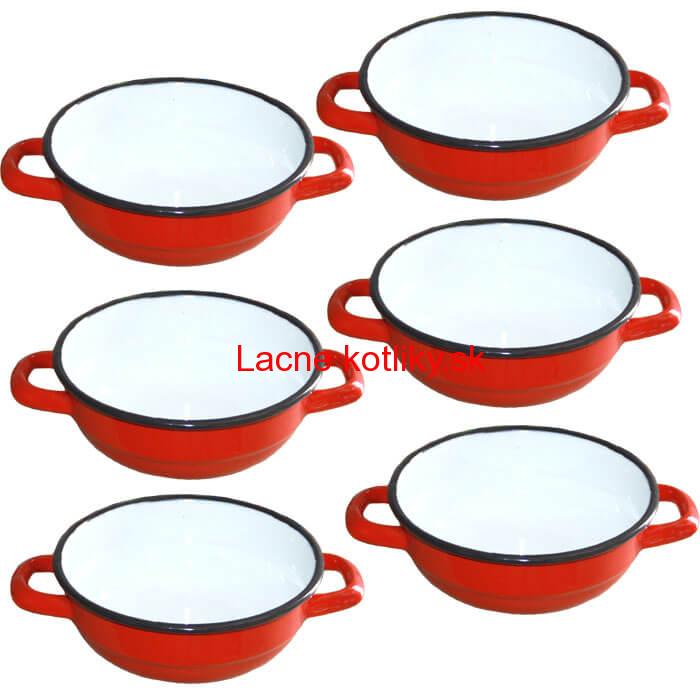 Súprava smaltovaných selských misiek 14 cm 6 ks