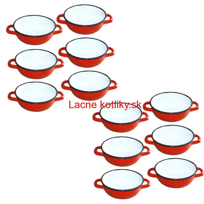 Súprava smaltovaných selských misiek 14 cm 12 ks