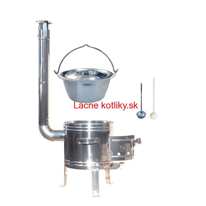 Nerezový kotlík 15 L (0,8 mm) zosilnený s nitmi + nerezová kotlina 36 cm TOP INOX