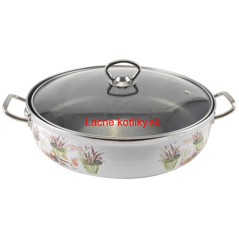 Smaltovaná rajnica s pokrievkou 30 cm LEVANDUĽA