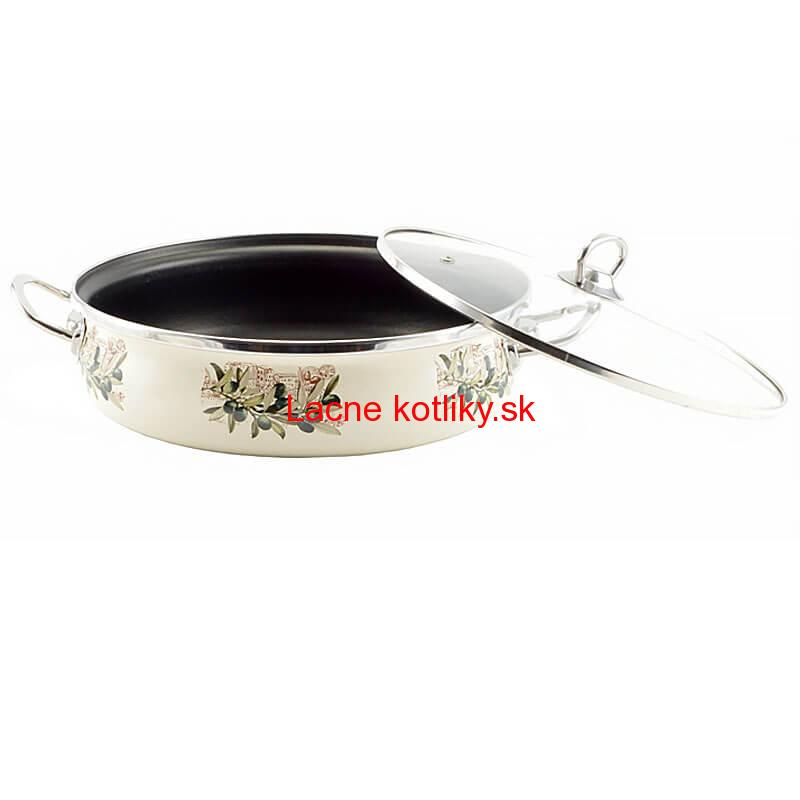 Smaltovaná rajnica s pokrievkou 30 cm OLIVA