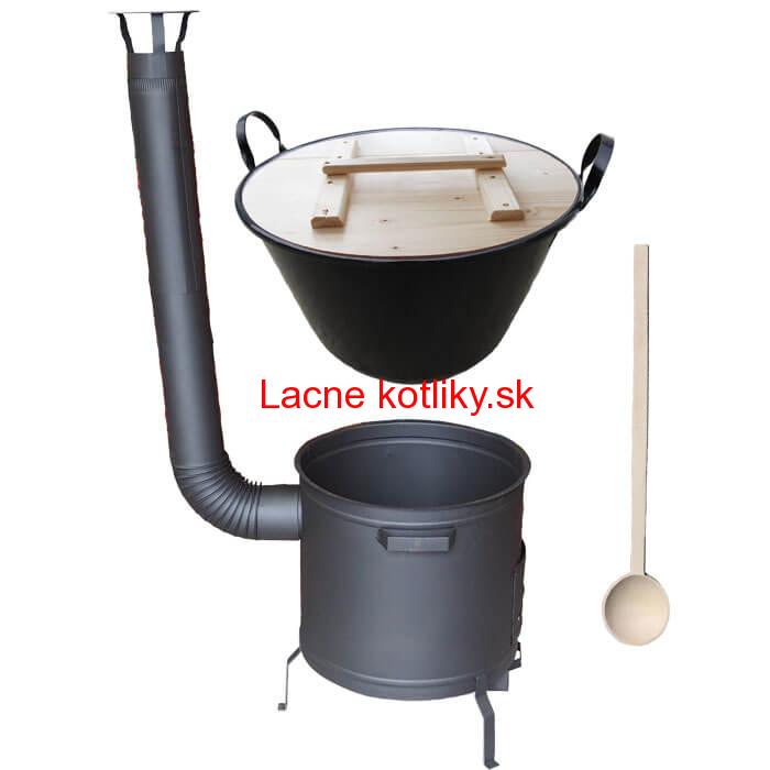 Smaltovaný kotol 100 L na zabíjačku s žiaruvzdornou kotlinou 60 cm PLUS 600 + vareška