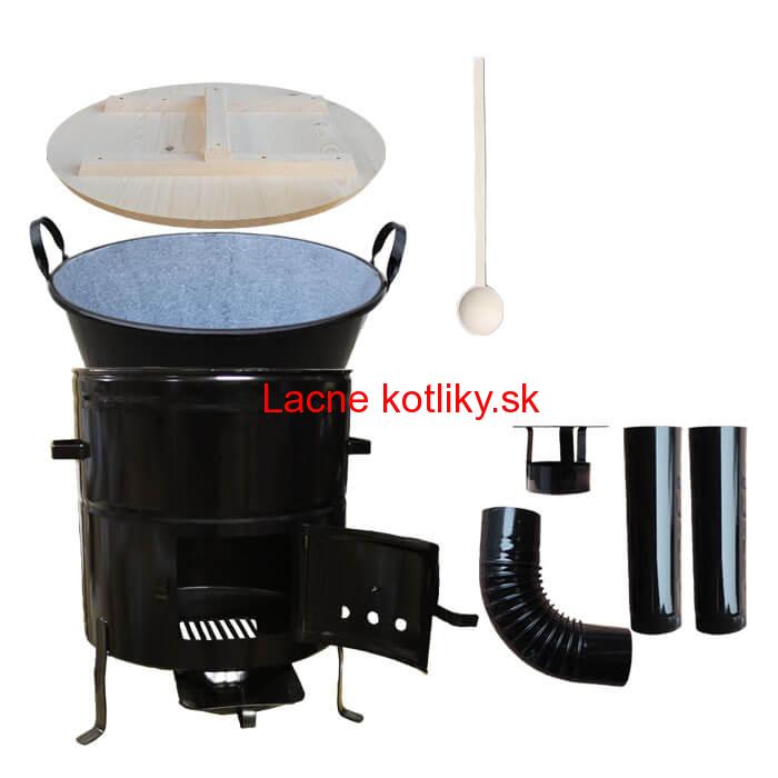 Smaltovaný kotol 100 L na zabíjačku s kovovou kotlinou 60 cm CLASSIC + vareška