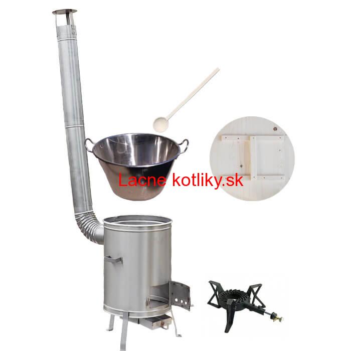 Zabíjačkový nerezový kotol 100 L + nerezová kotlina 60 cm + horák 7 kW + vareška