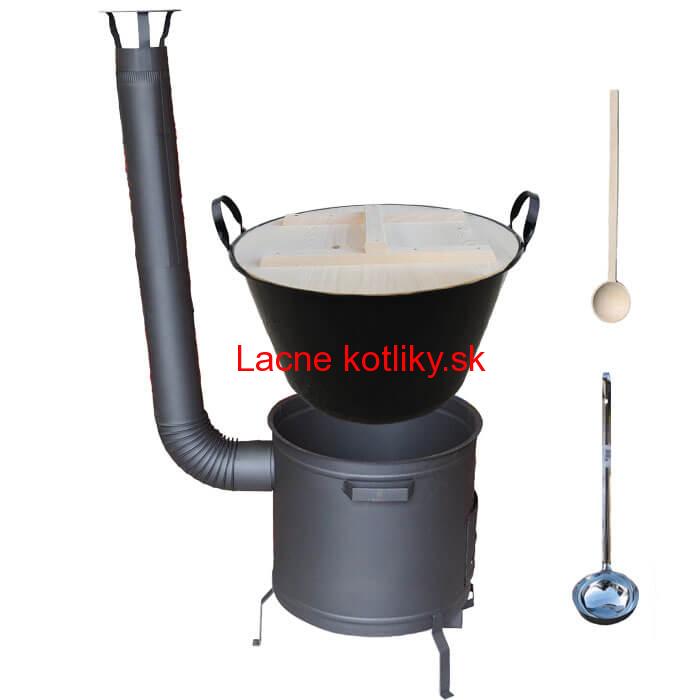 Smaltovaný kotol 100 L + žiaruvzdorná kotlina 60 cm PLUS 600 + vareška a naberačka BIG PARTY